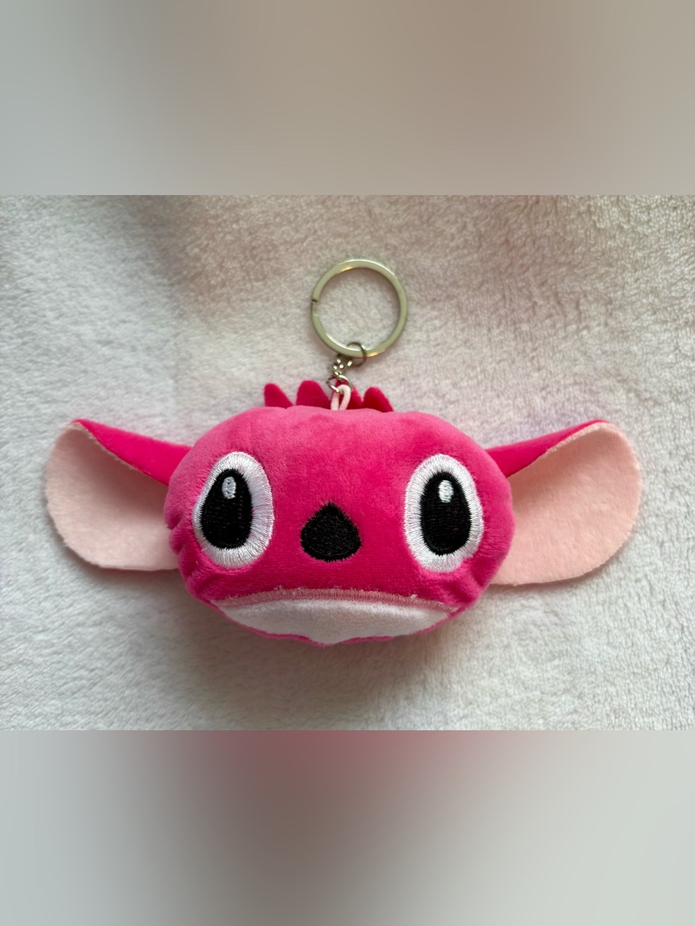 Angel Plush Animal Keychain - Bright Pink Character